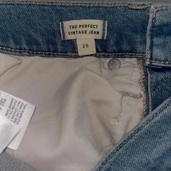 Madewell Perfect Vintage Jean in Ellicott Wash Sz 25 |High Rise Raw Hem Straight - Picture 7 of 15